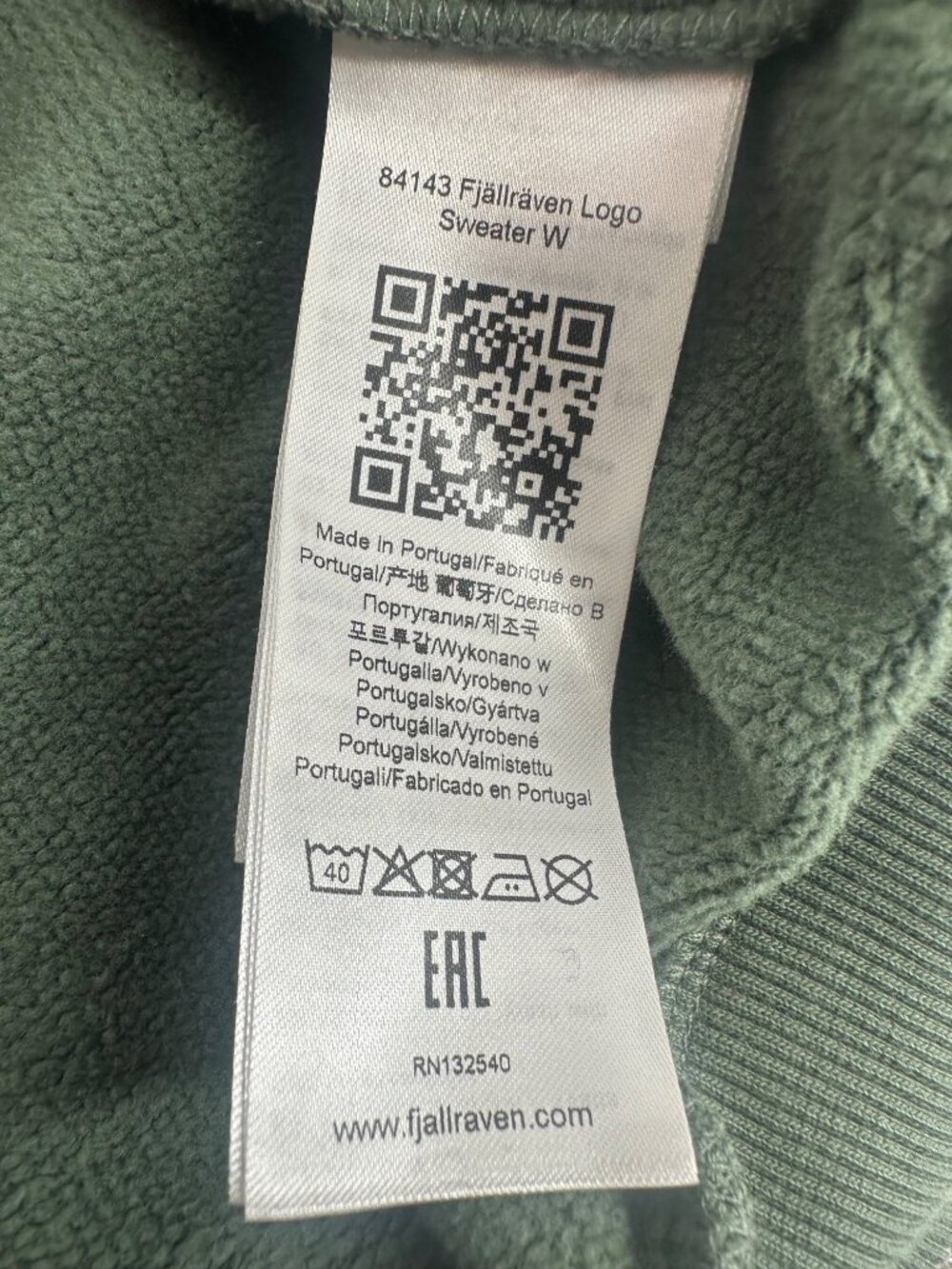 Fjallraven Logo Sweatshirt Womens Large Olive Green Fleece Pullover Gorpcore - Picture 9 of 10